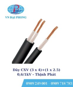 Dây cáp Thịnh Phát CXV (3 x 4)+(1 x 2.5)- 0,6/1kV