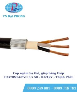 Cáp ngầm hạ thế Thịnh Phát, giáp băng thép CXV/DSTA/PVC 3 x 50 - 0,6/1kV