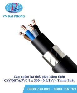 Cáp ngầm hạ thế Thịnh Phát, giáp băng thép CXV/DSTA/PVC 4 x 300 - 0,6/1kV