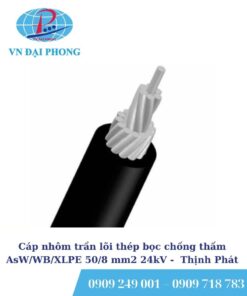 Cáp nhôm trần lõi thép bọc chống thấm Thịnh Phát AsW/WB/XLPE 50/8 mm2 24kV