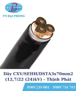Dây cáp ngầm trung thế Thịnh Phát CXV/SEHH/DSTA3x70mm2 (12,7/22 (24)kV)