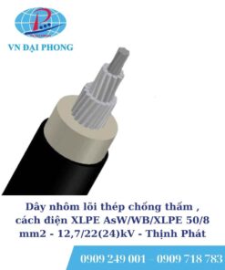 Dây nhôm lõi thép chống thấm Thịnh Phát, cách điện XLPE AsW/WB/XLPE 50/8 mm2 - 12,7/22(24)kV