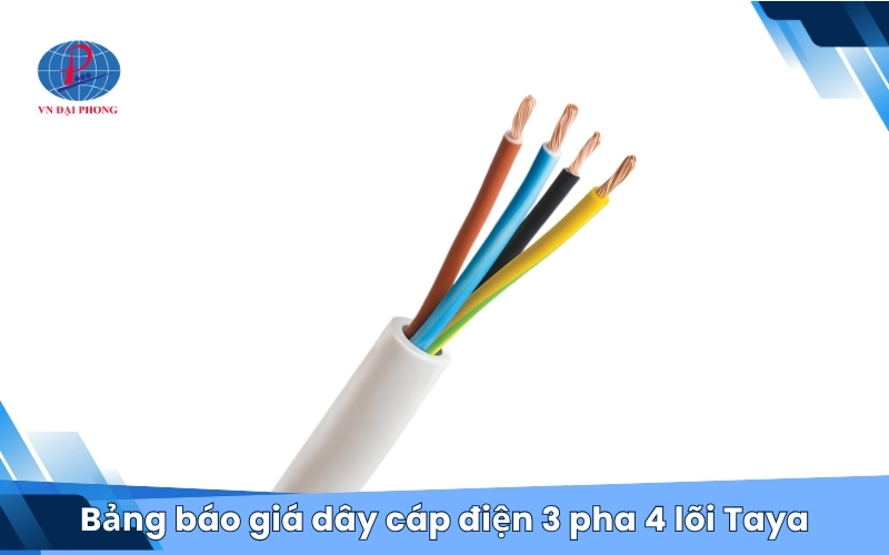 Bảng báo giá dây cáp điện 3 pha 4 lõi lõi Taya